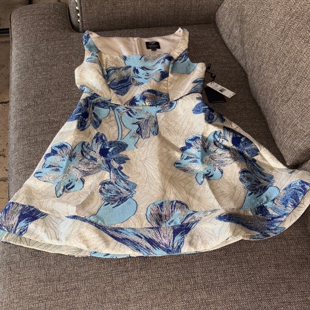BNWT Floral Drop Torso Jacquard Mini Dress by Adrianna Papell